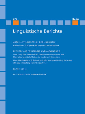 cover image of Linguistische Berichte Heft 275
